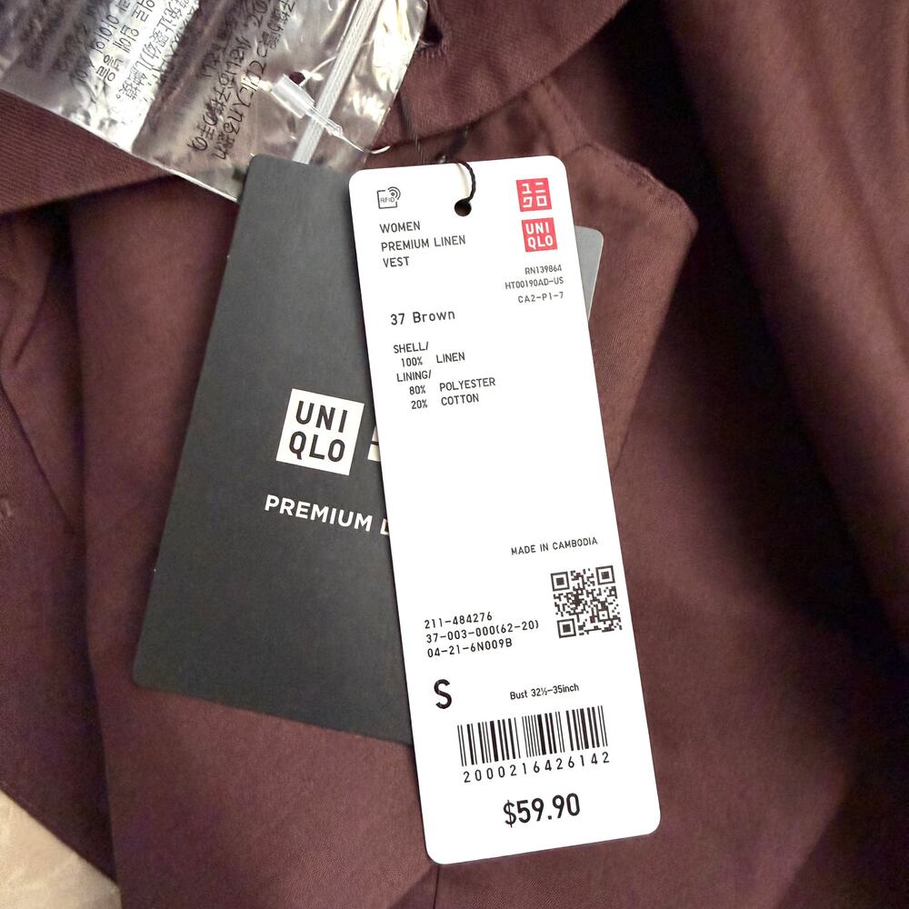 Uniqlo Premium Linen Vest in Brown - Picture 5 of 7